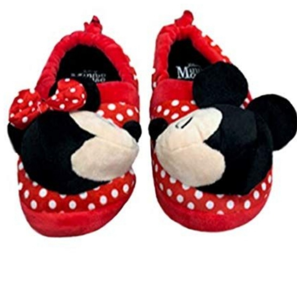 ** Disneys Minnie Mouse Kissin Mickey Slippers Red